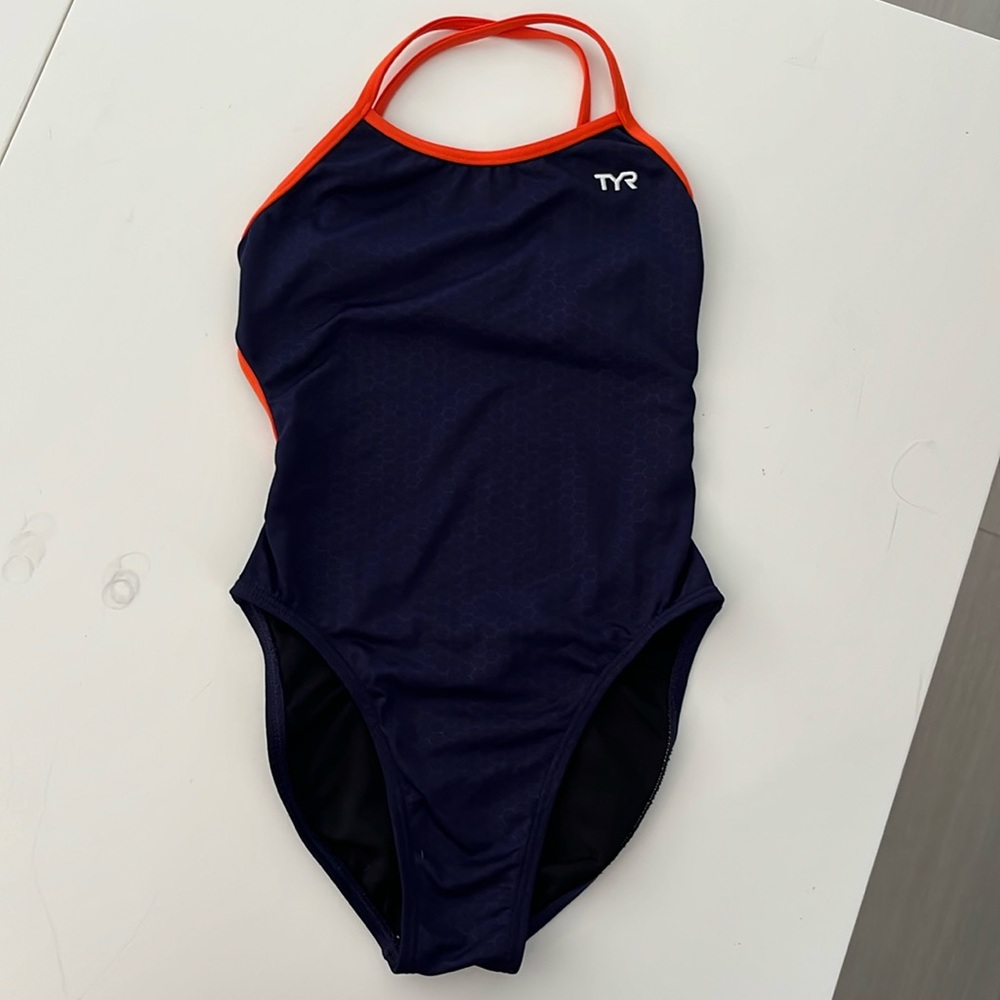 COPY - TYR Women’s Hexa Diamondfit One-Piece‎ Swimsuit Sz 26 Navy/Orange